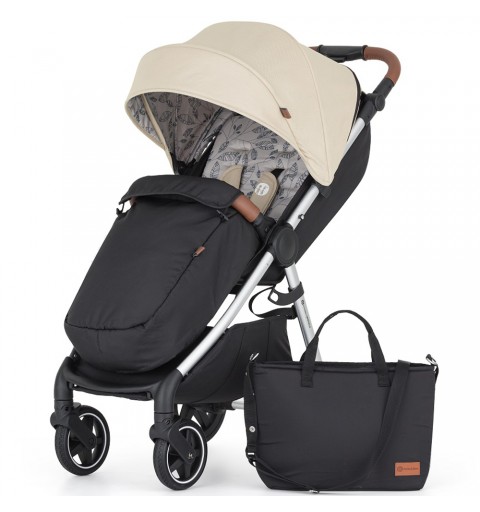 Petite&Mars Royal3 Silver - wózek spacerowy z dobrą amortyzacją | Sahara Beige